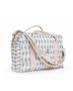 Bolsa Trip | Losango 2 Cores Azul Jeans E Azul Claro + Florzinhas Azul Jeans