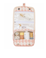 Necessaire Cabide | Losango 2 Cores Rose E Rose Claro + Florzinhas Rose