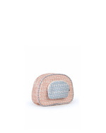 Necessaire Meia Lua Com Bolsos | Florzinhas Rose + Florzinhas Azul Jeans