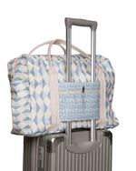 Bolsa Trip | Losango 2 Cores Azul Jeans E Azul Claro + Florzinhas Azul Jeans