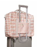 Bolsa Trip | Losango 2 Cores Rose E Rose Claro + Florzinhas Rose