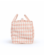 Mala Básica | Losango 2 Cores Rose E Rose Claro + Florzinhas Rose