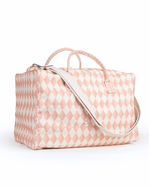 Mala Básica | Losango 2 Cores Rose E Rose Claro + Florzinhas Rose