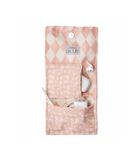 Porta Carregador | Losango 2 Cores Rose E Rose Claro + Florzinhas Rose