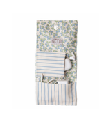 Porta Carregador | Floral Sementinhas Azul + Listrado Azul Claro