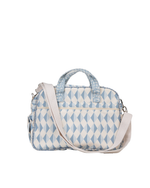 Bolsa Baby | Losango 2 Cores Azul Jeans E Azul Claro + Florzinhas Azul Jeans