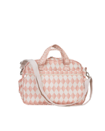 Bolsa Baby | Losango 2 Cores Rose E Rose Claro + Florzinhas Rose