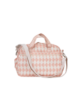 Bolsa Baby | Losango 2 Cores Rose E Rose Claro + Florzinhas Rose