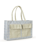 Bolsa Quadrada | Florzinhas Azul Jeans + Florzinhas Verde Menta