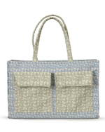 Bolsa Quadrada | Florzinhas Azul Jeans + Florzinhas Verde Menta
