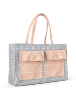 Bolsa Quadrada | Florzinhas Azul Jeans + Florzinhas Rose
