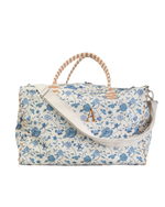 Mala Básica | Floral Jardim Azul Claro + Listrado Kraft