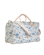 Mala Básica | Floral Jardim Azul Claro + Listrado Kraft