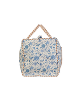 Mala Básica | Floral Jardim Azul Claro + Listrado Kraft