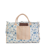 Mala Básica | Floral Jardim Azul Claro + Listrado Kraft
