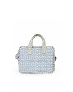 Bolsa Transversal | Florzinhas Azul Jeans + Florzinhas Verde Menta