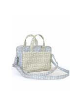 Bolsa Transversal | Florzinhas Azul Jeans + Florzinhas Verde Menta