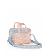 Bolsa Transversal | Florzinhas Azul Jeans + Florzinhas Rose