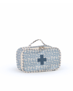 Necessaire Remédios | Florzinhas Azul Jeans + Listrado Azul Claro