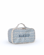 Necessaire Maquiagem | Florzinhas Azul Jeans + Listrado Azul Claro