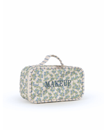Necessaire Maquiagem | Floral Sementinhas Azul + Listrado Azul Claro