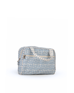 Necessaire Malinha | Florzinhas Azul Jeans + Listrado Azul Claro