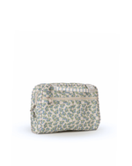 Necessaire Malinha | Floral Sementinhas Azul + Listrado Azul Claro