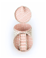 Porta Jóias Redondo | Floral Sementinhas Rose + Florzinhas Rose