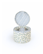 Porta Jóias Redondo | Floral Sementinhas Azul + Florzinhas Azul Claro