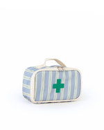 Necessaire Remédios | Listrado 2 Cores Azul Claro E Verde Escuro