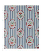 Bolsa Bolsos Com Bordado M | Floral Listrado Botânico + Listrado Vermelho