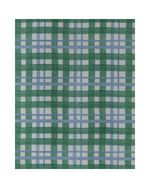 Necessaire Petit Com Bordado CRIS | Xadrez 2 Cores Azul Claro E Verde Escuro