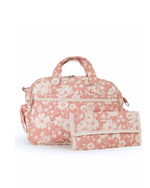 Bolsa Baby |Florzinhas Rose Grande Matelassado + Listrado Amarelo
