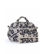 Bolsa Baby |Florzinhas Azul Marinho Grande Matelassado + Listrado Azul Claro