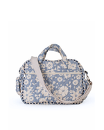 Bolsa Baby |Florzinhas Azul Claro Grande Matelassado + Listrado Azul Marinho