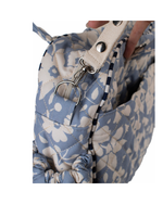 Bolsa Baby |Florzinhas Azul Claro Grande Matelassado + Listrado Azul Marinho