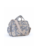 Bolsa Baby |Florzinhas Azul Claro Grande Matelassado + Listrado Azul Marinho