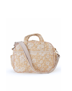 Bolsa Baby |Florzinhas Amarelo Grande Matelassado + Listrado Rose