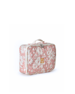 Kit Necessaire Maletinha |Florzinhas Rose Grande Matelassado + Listrado Amarelo