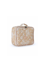 Kit Necessaire Maletinha |Florzinhas Amarelo Grande Matelassado + Listrado Rose