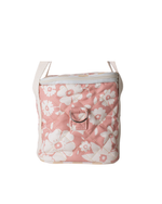Lancheira Térmica |Florzinhas Rose Grande Matelassado + Listrado Amarelo