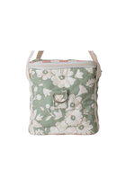 Lancheira Térmica |Florzinhas Verde Menta Grande Matelassado + Listrado Rose
