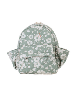 Mochila Kids + Estojo |Florzinhas Verde Menta Grande Matelassado