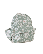 Mochila Kids + Estojo |Florzinhas Verde Menta Grande Matelassado