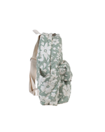 Mochila Kids + Estojo |Florzinhas Verde Menta Grande Matelassado