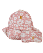 Mochila Kids + Estojo |Florzinhas Rose Grande Matelassado