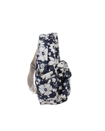 Mochila Kids + Estojo |Florzinhas Azul Marinho Grande Matelassado