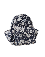 Mochila Kids + Estojo |Florzinhas Azul Marinho Grande Matelassado