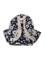Mochila Kids + Estojo |Florzinhas Azul Marinho Grande Matelassado