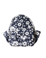 Mochila Kids + Estojo |Florzinhas Azul Marinho Grande Matelassado